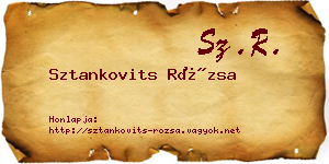 Sztankovits Rózsa névjegykártya